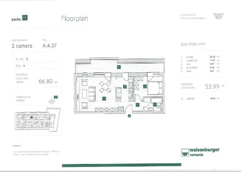 Apartament 2 camere+balcon I  Incalzire in pardoseala| Comision 0%| - 7