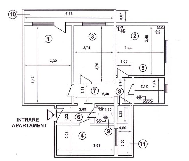 Apartament 3 camere decomandat | 61 mp | 2 balcoane | Petre Ispirescu | Propriet - 12