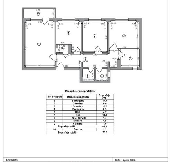 Tineretului - Piata Norilor - Apartament 3 camere , 2 bai - 8