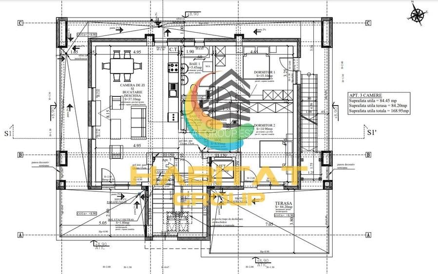 Fizicienilor Penthouse 3 camere 85 mp + terasa 84 mp - 2