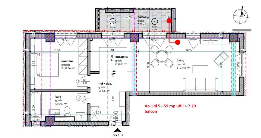 Dâmbovița-Șagului | Bloc Nou | 2, 3 și 4 Camere | Penthouse | Parcare subterana - 7