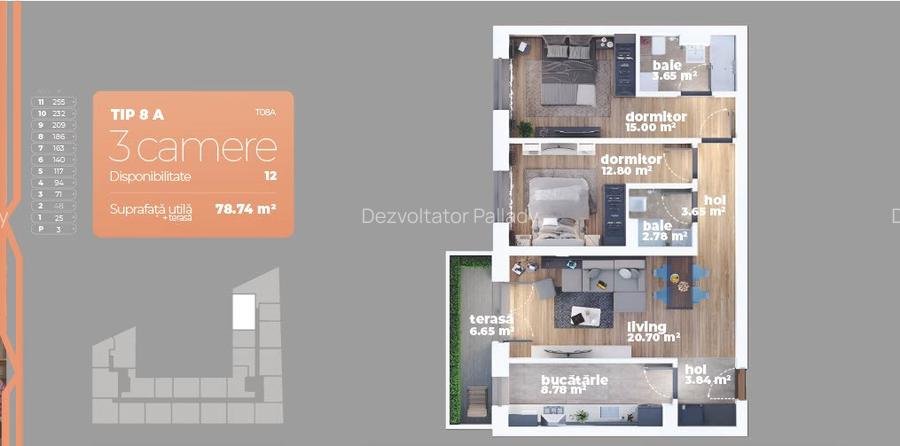 3 camere /Auchan 1 Decembrie 1918/PRET PROMOTIONAL!!!! - 2