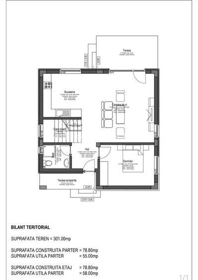 Casă P+E, 120 mp utili, 5 camere + dressing/Com.Berceni - 1