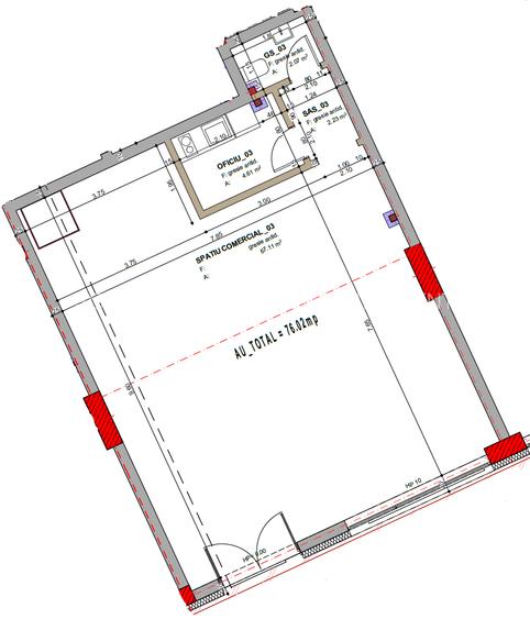 Spațiu comercial de 76 mp la fază de proiect - str. București 41 - 3
