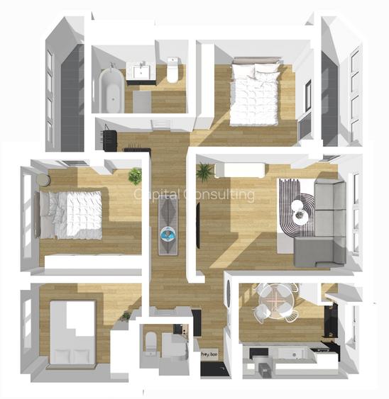 Parc Floreasca complet renovat 2025 bloc '90 foarte luminos - 19