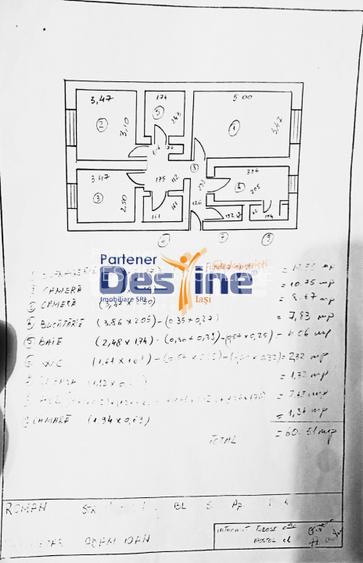 Apartament 3 camere decomandat de 61 mp 2 băi la parter cartier Favorit - Roman - 13