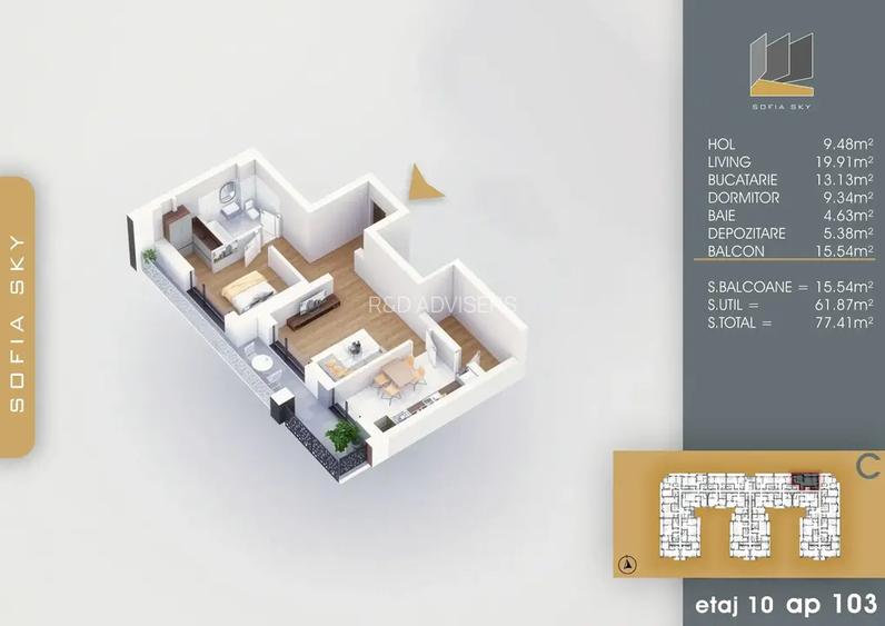 2 camere luminos – modern și bine amplasat 8 min M - 12