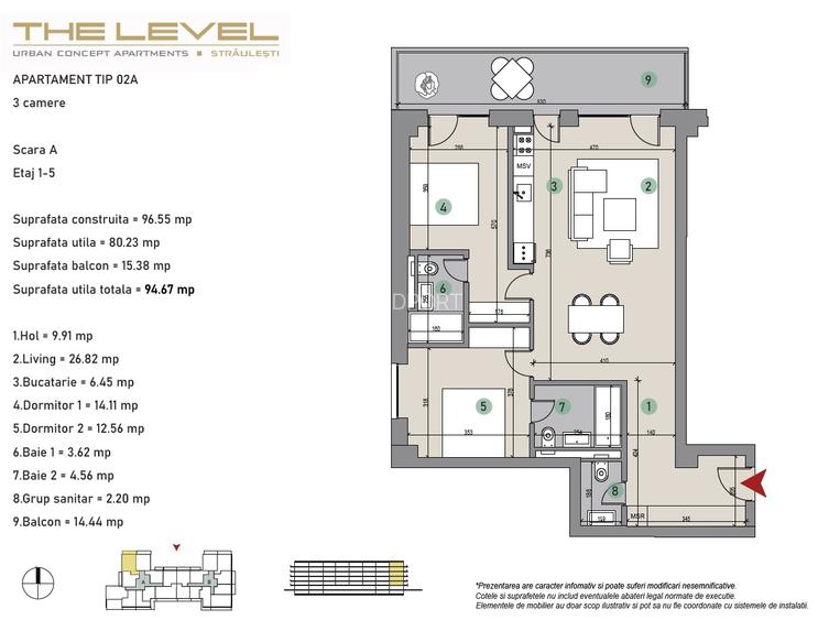 Direct Dezvoltator - Sos. Straulesti - zona Baneasa - 3 camere - 9