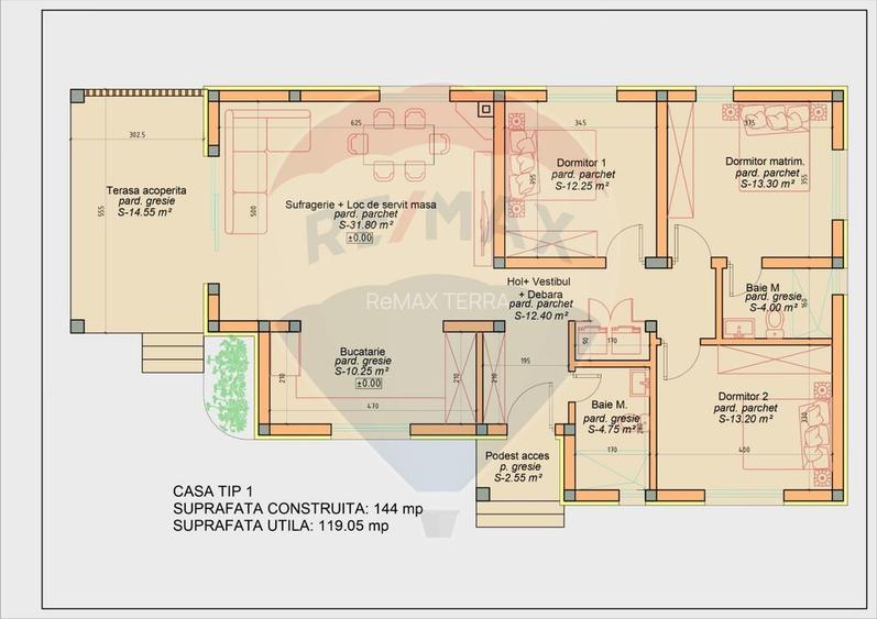 Casă noua de vânzare in Recea cu 4 camere, 2 bai si 500 m2 teren. - 10