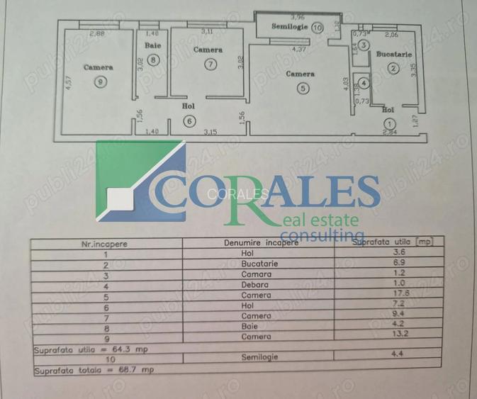 Girocului - 3 camere, etaj intermediar, centrala proprie! - 7