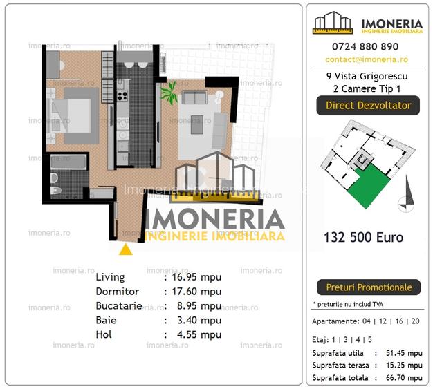 9 Vista Grigorescu – 0% Comision –2 camere cu view aerisit – Preț promo Mai 2026 - 3