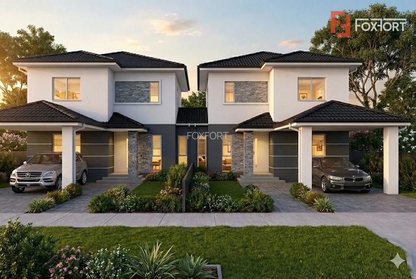 Duplex cu 5 camere, despartit prin camera tehnica - 365 mp teren - 6