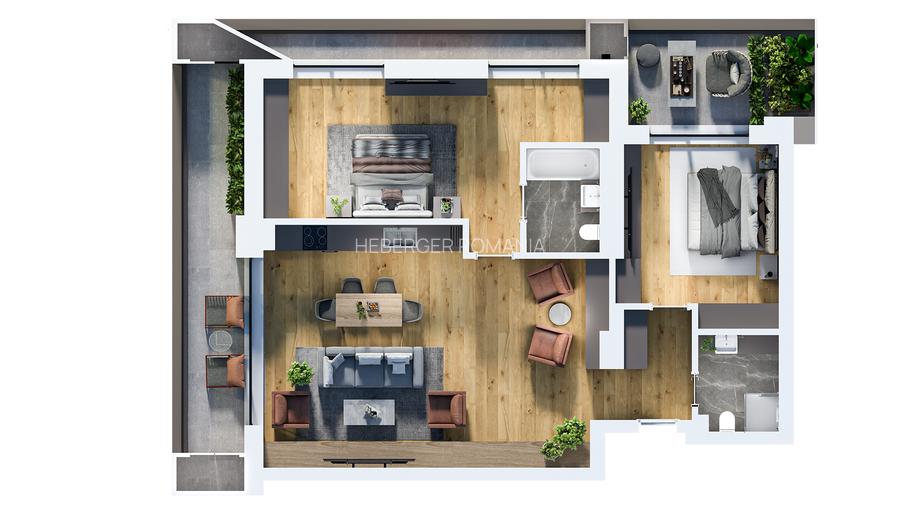 Apartament 3 camere Pipera zona linistita - 12