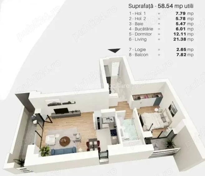 Aradului - Iris | 2 Camere | Loc de parcare | Amenajat Modern - 1