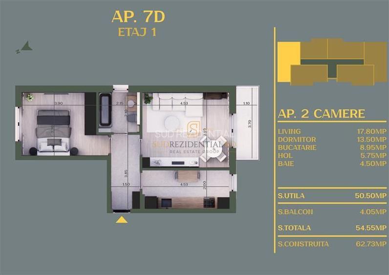 Apartament 2 camere, imobil premium, Comuna Berceni- Vidra - 1