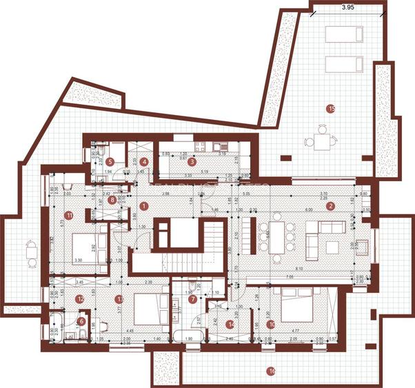 De vanzare 4 camere, 3 bai, 117. mp terasa si loc de parcare - Eminescu - 5