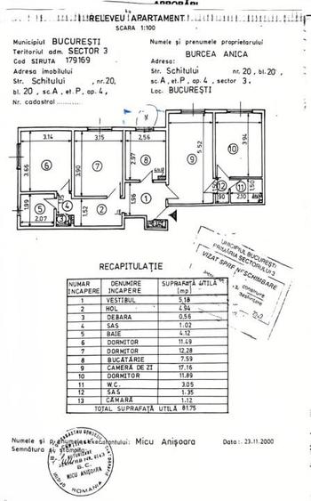 4 camere*Fizicienilor*Parter*Bloc 1986 - 1