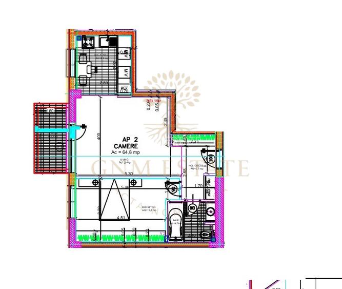 2 Camere - Parcare Et.2/10 Atrium PLaza Sisesti - 9