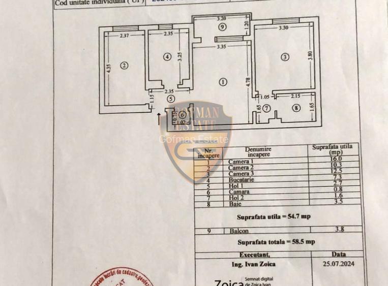 Scoala nr. 30 Tomis 2 Spitalul Judetean, Militar 59 mp, etaj 3/4, centrala gaze - 9