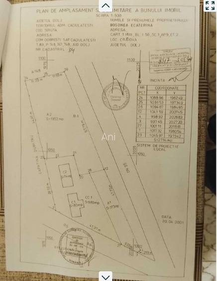 Teren intravilan Dobresti deschidere 41 ml, casă+anexă, drum principal - 2