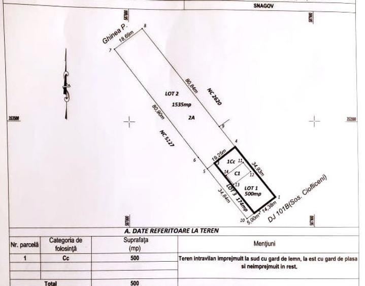 Teren de 500mp cu deschidere dublă 14/35m, strada principală Ciofliceni! - 7