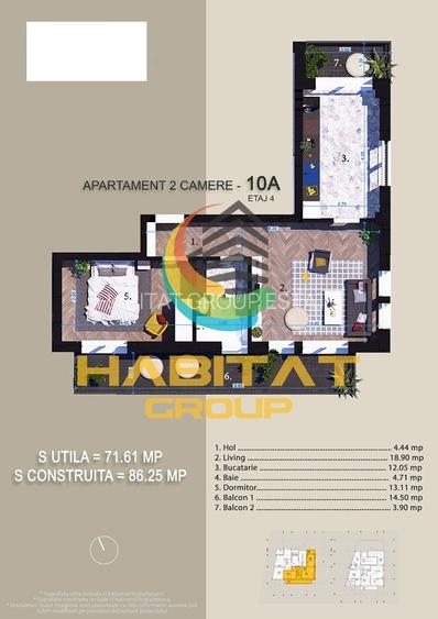 Pallady 2 camere 53 mp + terasa 19 mp langa Parcul Teilor - 2