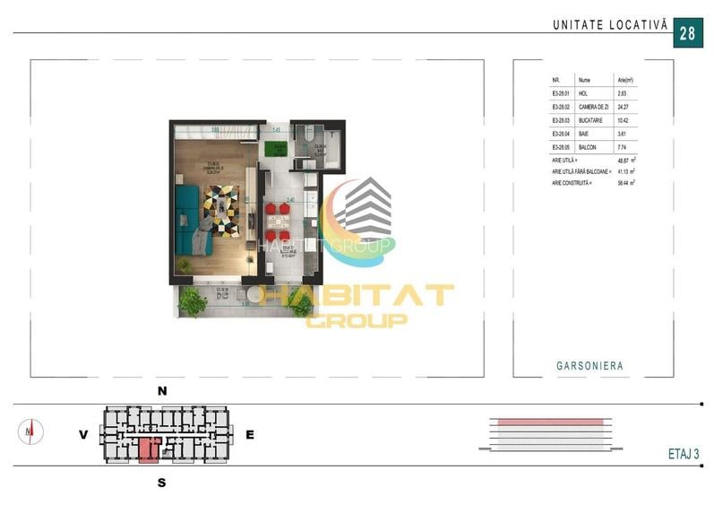 Pallady  Garsoniera decomandata 49 mp bloc tip BOUTIQUE - 2