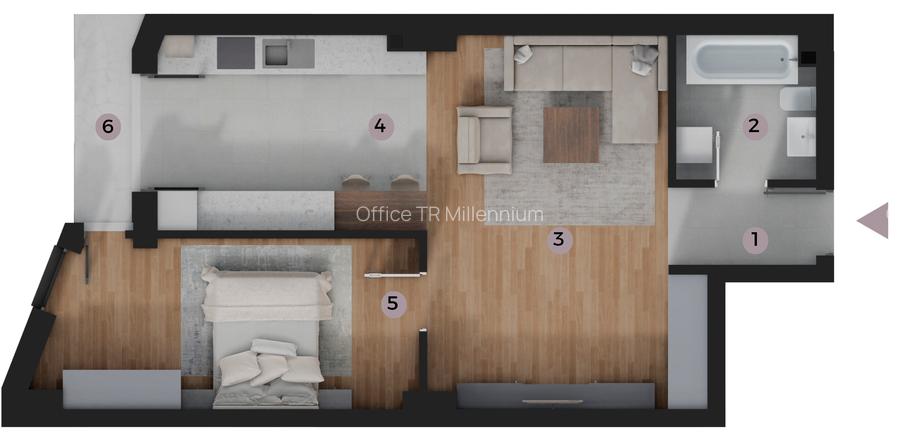 Apartament 2 Camere TIP A07, suprafață 62,75 m2, Zona Tatarasi-Venetia - 2