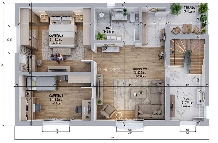 CASA INDIVIDUALA cu garaj LA PRET DE APARTAMENT. Plata esalonata. - 21