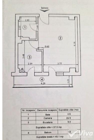 Intabulat, Mobilat și Utilat -Ap 1 Cameră, Decomandat, 45Mp, etaj 3/7 - 10