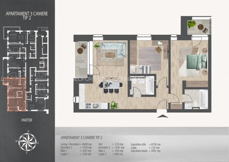 NOU! Apartament 3 Camere Metrou Nicolae Teclu, Bloc 2027, Dotari Excelente - 2
