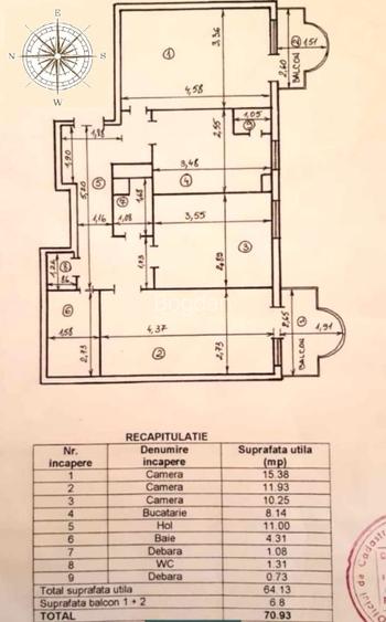 PROPRIETAR AP 3 camere, Tg Cucu (Ultracentral), 71 mp, Mobilat și Utilat complet - 8