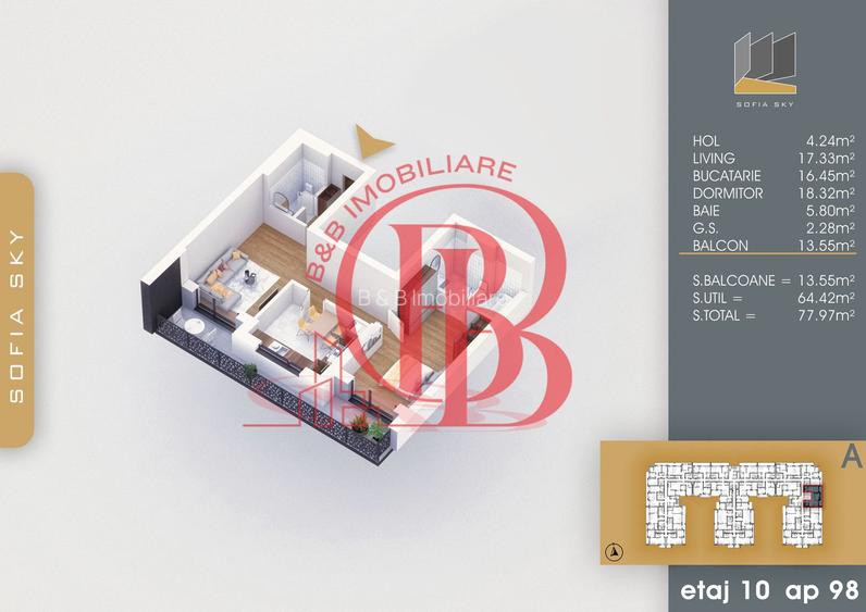 Apartament 2 camere cu 2 bai Finalizat 7 min Metrou Teclu - 2