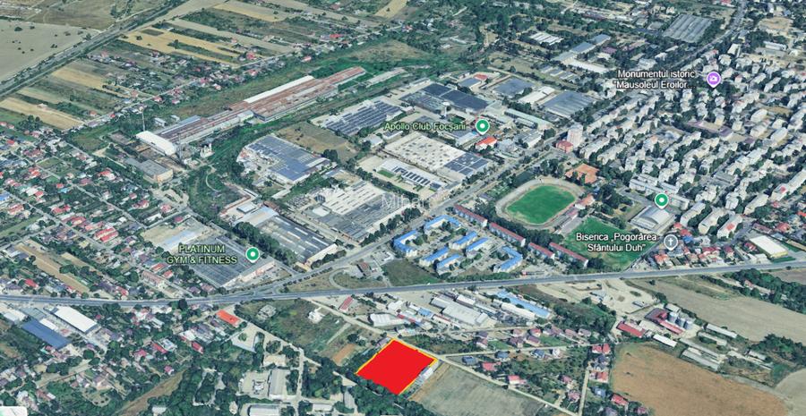 Teren intravilan in Focsani 7200 mp cu 70,5 m deschidere - 2