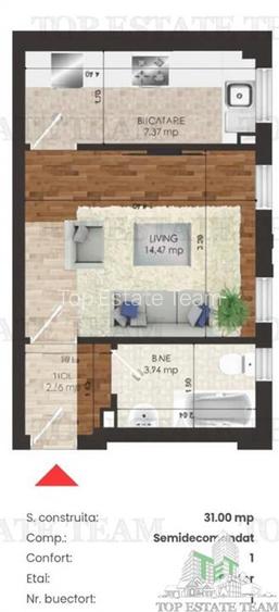 Garsoniera cocheta zona excelenta, complex La Strada Popesti Leordeni - 7