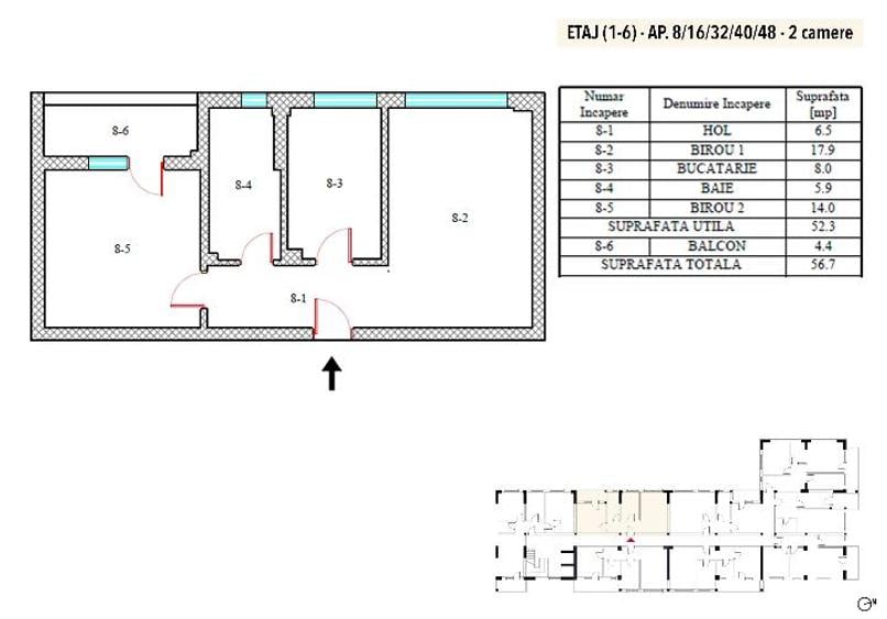 Apartament 2 camere | Platinum Residence – Bloc A