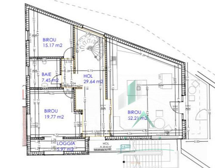 Spații administrative/birouri+posibil locuință | 271 mp | Iris–Piața 1 Mai