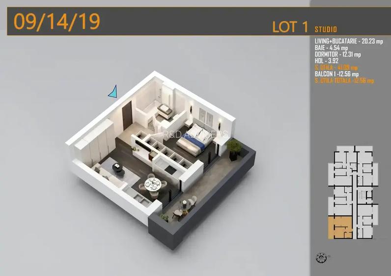 Pallady, Studio Premium 55 mp, Ansamblu Nou 2026 - 3