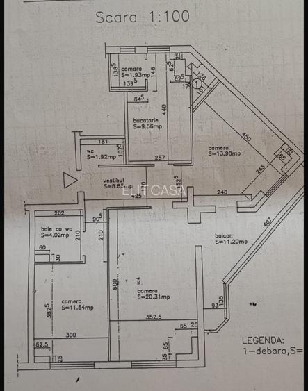 Apartament cu 3 camere decomandat, etajul 3/8, zona Dacia - 13
