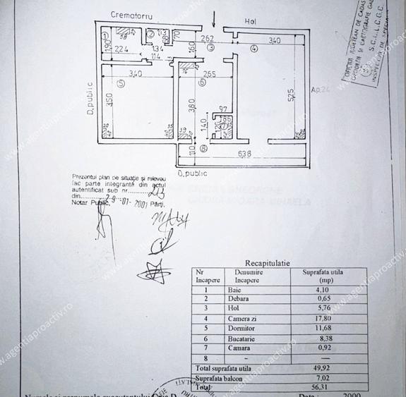 	Apartament cu 2 camere decomandat, in cartierul Micro 21, la etajul 6.