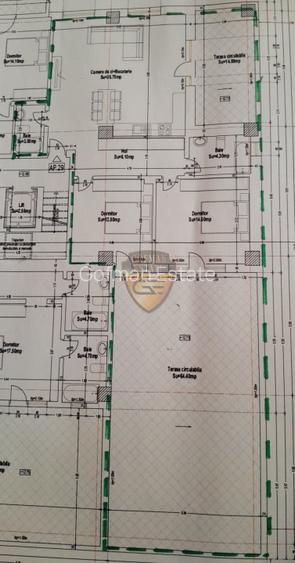 Penthouse 3 camere, Compozitori, 136 mp, terasa 67 mp, la alb, bloc 2024 parcare - 2