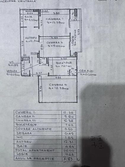 Apartament cu 3 camere, 2 bai, 66 mp, decomandat, Zona Ion Mester