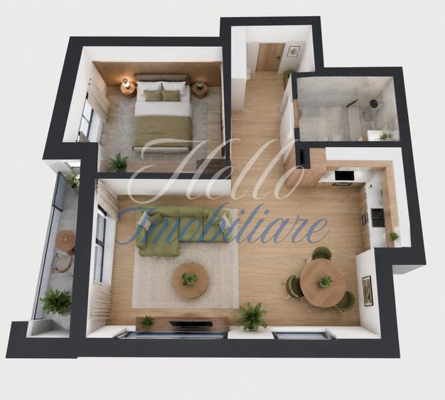 Apartament 2 camere 58.42 mp Cluj zona Centrala bloc NZEB