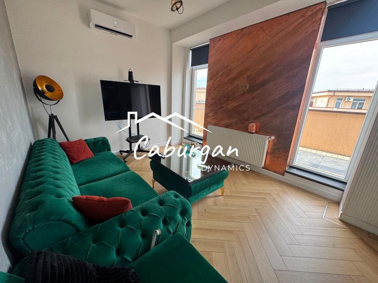 Penthouse cu 2 camere - 41 mp + 45 mp terasa + boxa, loc parcare