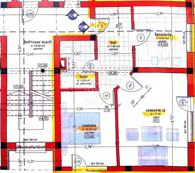 Apartament 2 camere-49 mp+2 balcoane-etaj 4 sau 5- Zona Pompieri