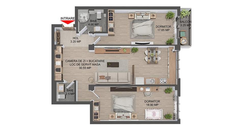 COMISION 0%! Apartament 3 Camere, 80mp Bloc Nou