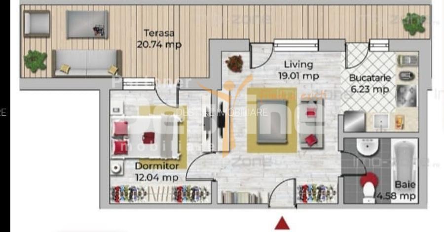 Apartament 2 camere | 42mp + 21mp terasa - 4