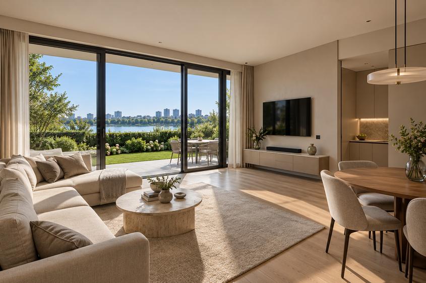 Apartament 2 camere cu grădină | Vedere Lacul Plumbuita | Nord București