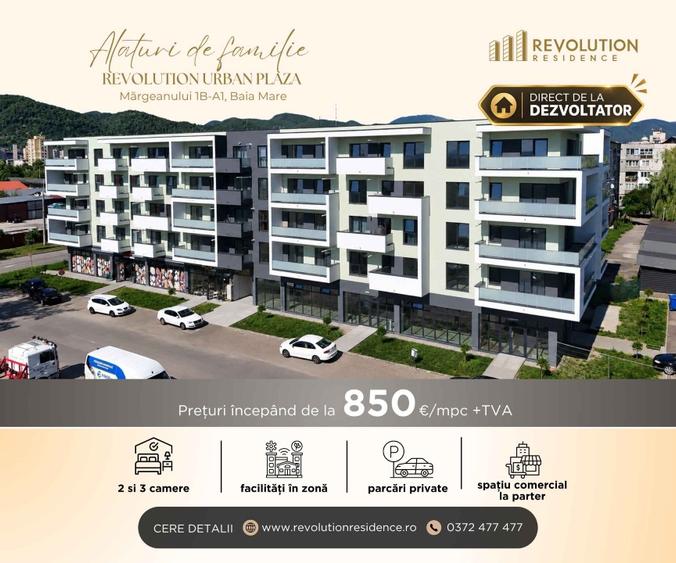 NEW! COMISION 0% - Apartamente 2 si 3 camere - Margeanului 1B-A1, Baia Mare