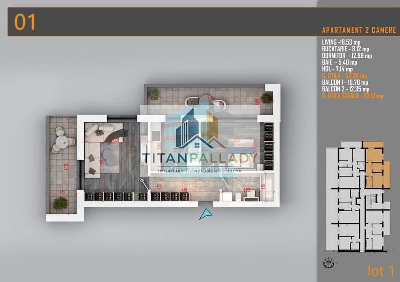 Apartament 2 Camere 76 Mp Pallady - Metrou Nicolae Teclu